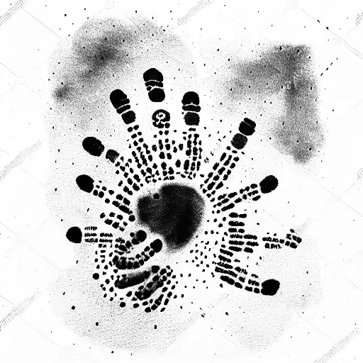 child's handprint tattoo design idea