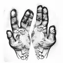 child's handprint tattoo design idea