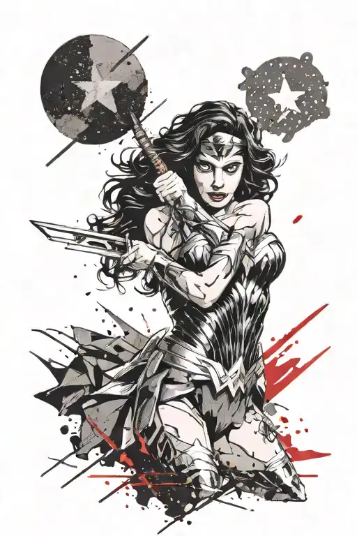 wonder woman symbol tattoo design idea