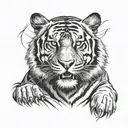 Tiger front tattoo design idea