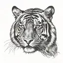 Tiger front tattoo design idea