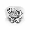 devils roll the dice, angels roll their eyes tattoo design idea