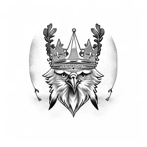 eagle with crown tattoo design idea