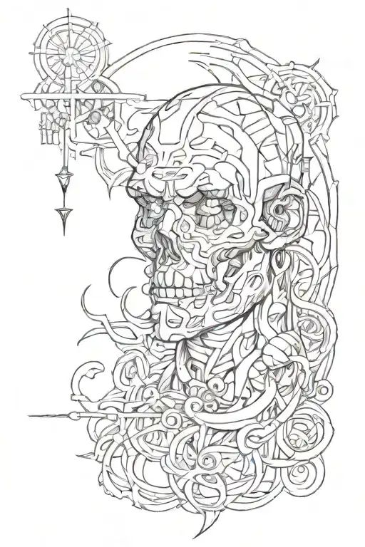 Blackout tattoo depicting tattoo design idea