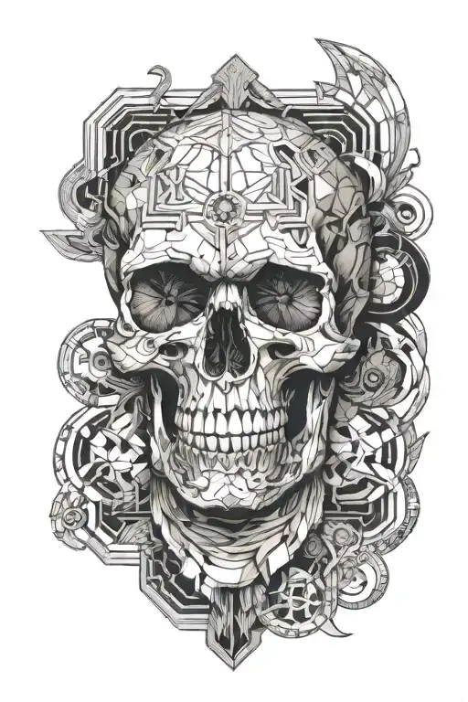 skull of zeus god tattoo design idea