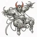 thick shibari demon tattoo design idea