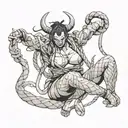 thick shibari demon tattoo design idea