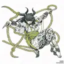 thick shibari demon tattoo design idea