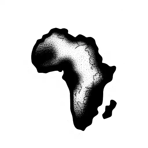 africa continent tattoo