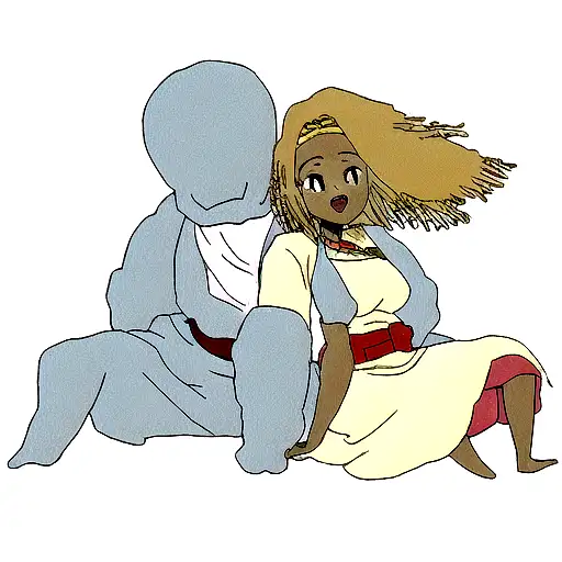 African man and woman tattoo design idea