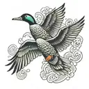 ducks flying  tattoo design idea