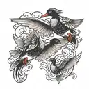 ducks flying  tattoo design idea