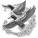 ducks flying  tattoo design idea