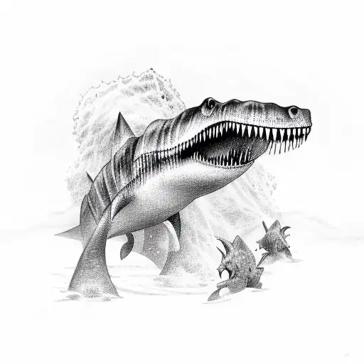 mosasaurus skeleton  tattoo design idea