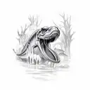 mosasaurus skeleton  tattoo design idea