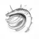 mosasaurus skeleton  tattoo design idea