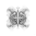 cross fade into music tattoo design idea