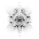 cross fade into music tattoo design idea