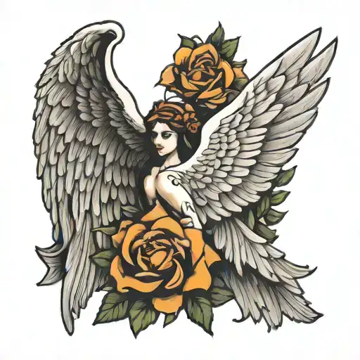 guardian angel wings tattoo design idea