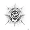 A lifeguard symbol merged with a Greek god or goddess tattoo design idea