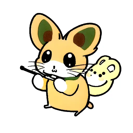 Cute hamster with sunflower pipe tattoo design idea