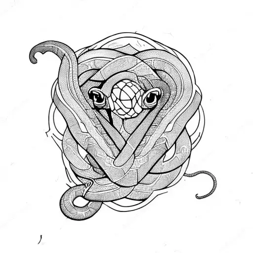serpiente entre manos  tattoo design idea
