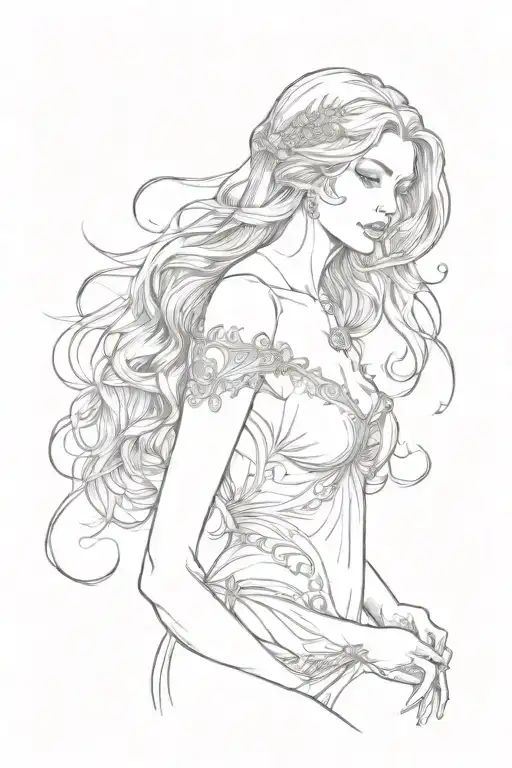full body Aphrodite realistic sexy girl shoulder tattoo tattoo design idea