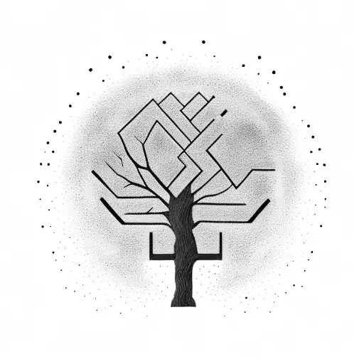 A family tree with each member represented by a different coding language symbol tattoo design idea