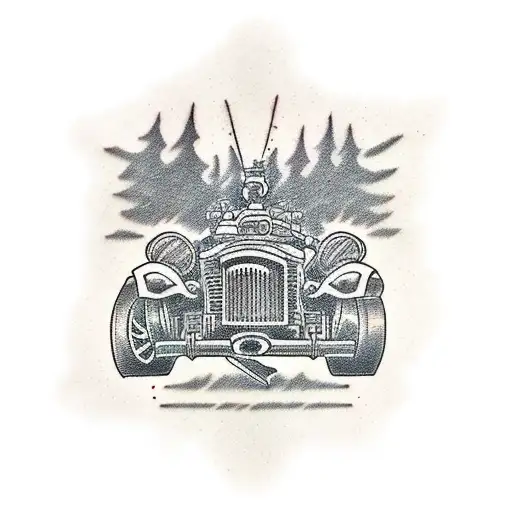 engine camshaft as a pen writing tattoo design idea