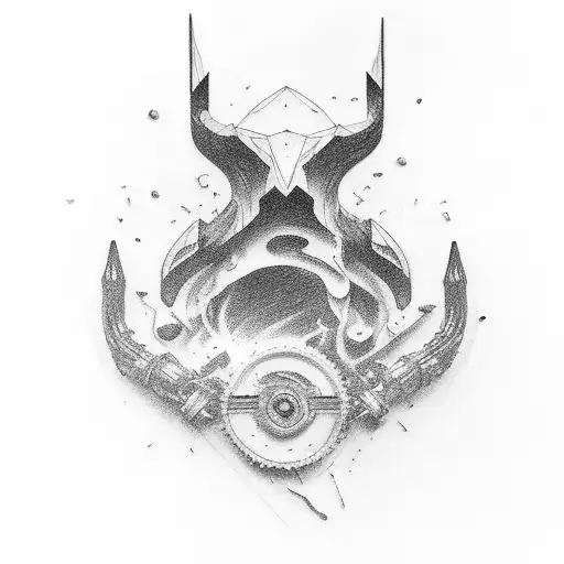 camshaft as a pen writing tattoo design idea