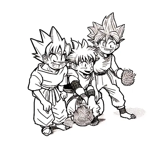 Goku , Asta, Deku, and Bakugo tattoo design idea