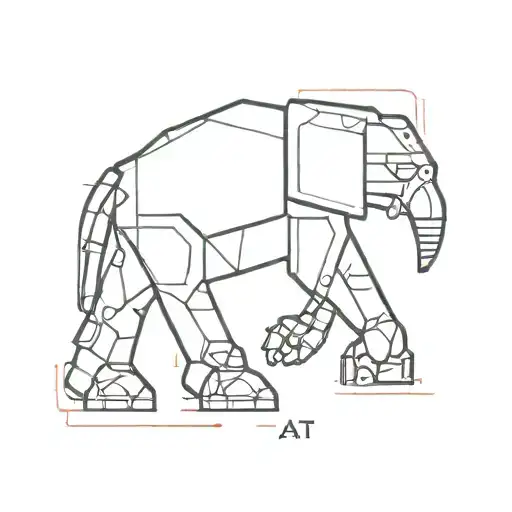 AT AT with Imperial Sign tattoo design idea