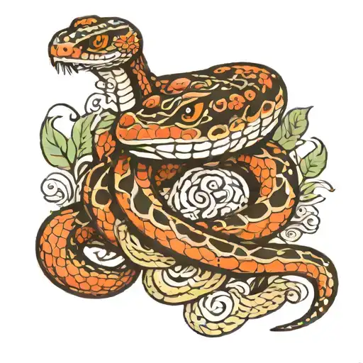 snake samoa half chest tattoo design idea
