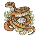 snake samoa half chest tattoo design idea