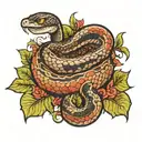 snake samoa half chest tattoo design idea