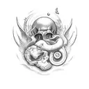 amore fati god tattoo design idea