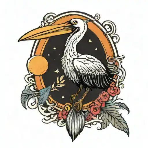 pelican dark side of the moon tattoo design idea