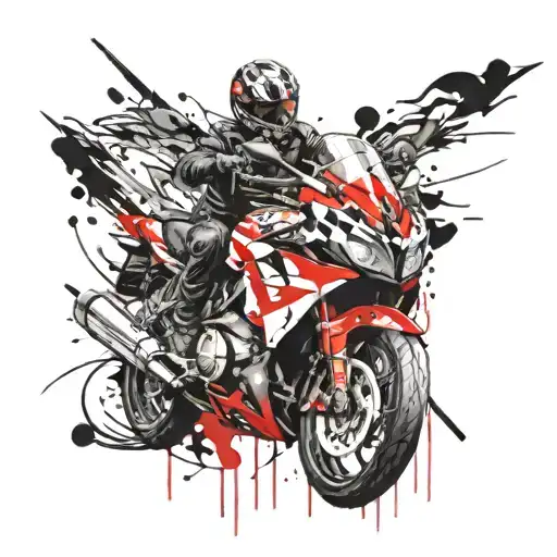 motor bike ride tattoo design idea