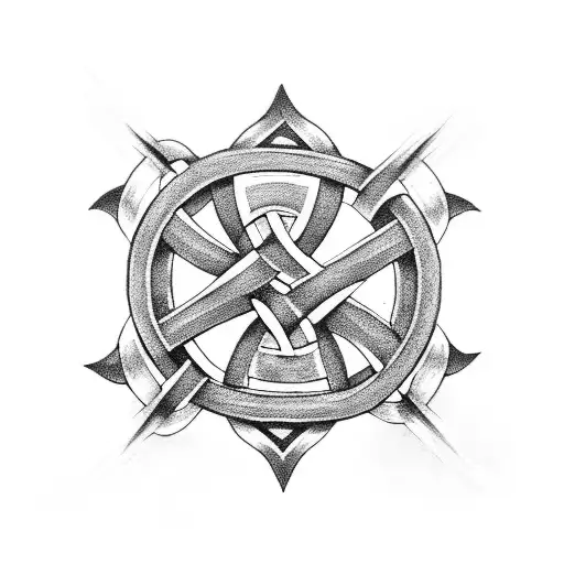 celtic knot hammer tattoo design idea