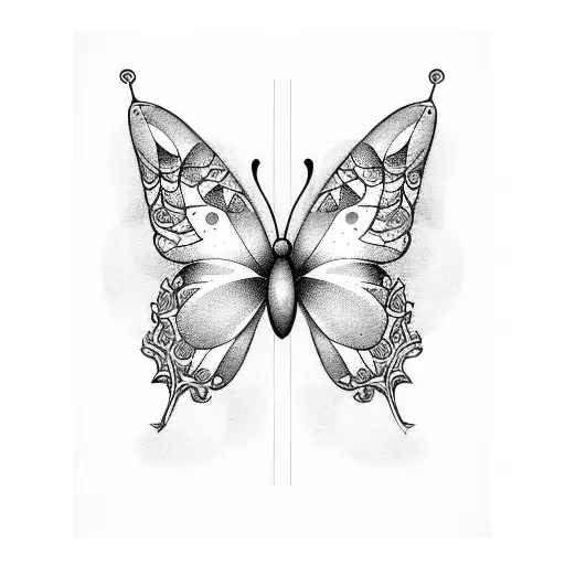 Butterflies flying out of a music sheet tattoo design idea