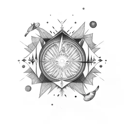 creation of adam mixed with universe tattoo design idea