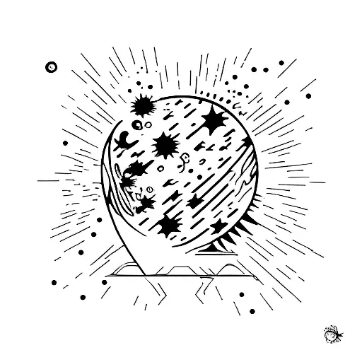 creation of adam mixed with universe tattoo design idea