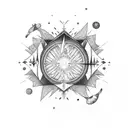 creation of adam mixed with universe tattoo design idea
