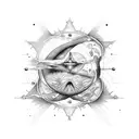 creation of adam mixed with universe tattoo design idea