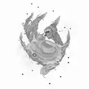 interstellar two hands touching tattoo design idea