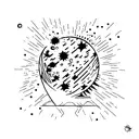 creation of adam mixed with universe tattoo design idea