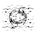 creation of adam mixed with universe tattoo design idea