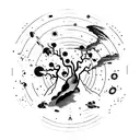 creation of adam mixed with universe tattoo design idea