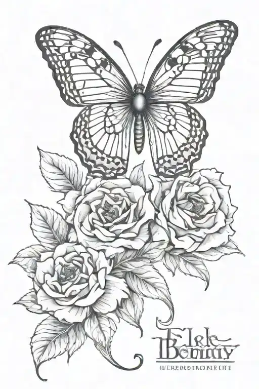 Date 03 04 2015 name incorporated elke & benny tattoo design idea