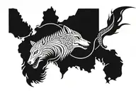 wolf horse and snake intertwined tattoo design idea